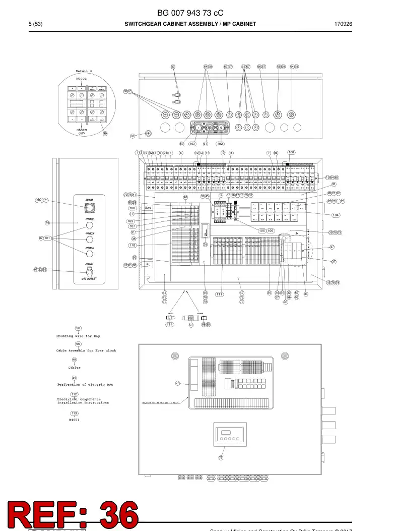 56007656a 560 076 56a Bridging Device - Sandvik Technical Drawing