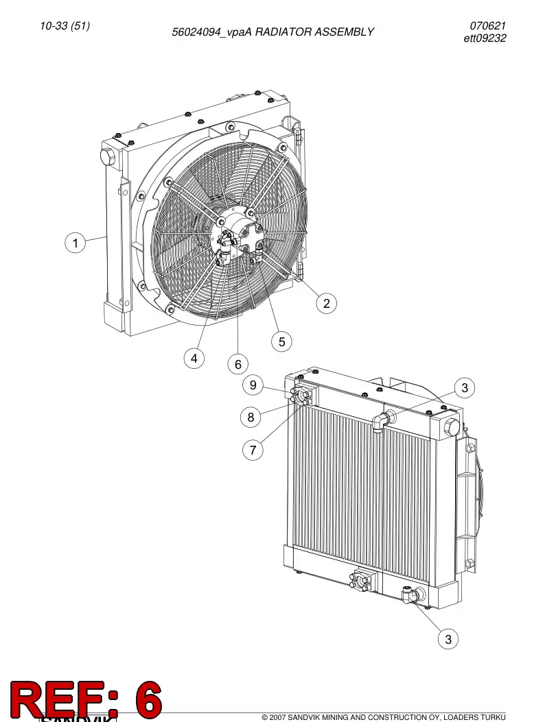 56008370 560 083 70 Adapter (hydraulic) - Sandvik Technical Drawing