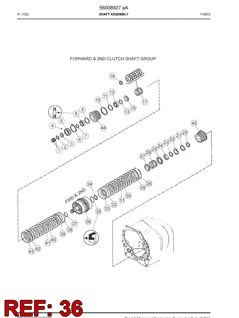 56008895 560 088 95 Clutch drum assembly - Sandvik Technical Drawing