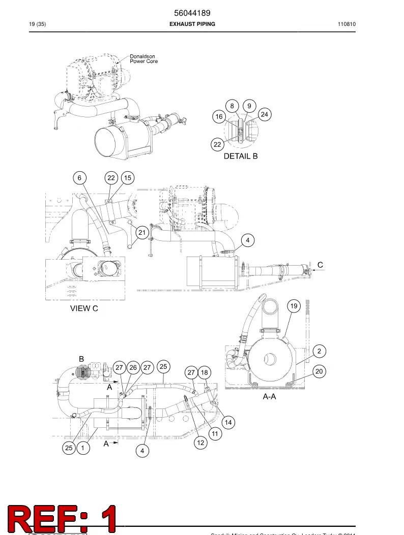 56009000 560 090 00 Exhaust pipe - Sandvik Technical Drawing