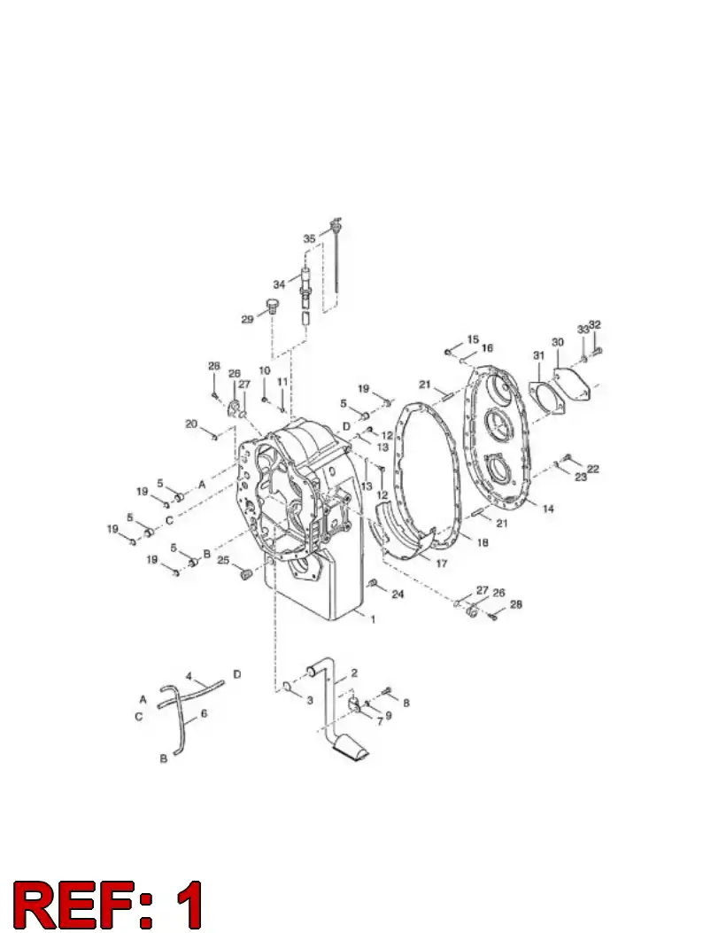 56009263 560 092 63 CARCASA, TRANSMISIN - Sandvik Technical Drawing
