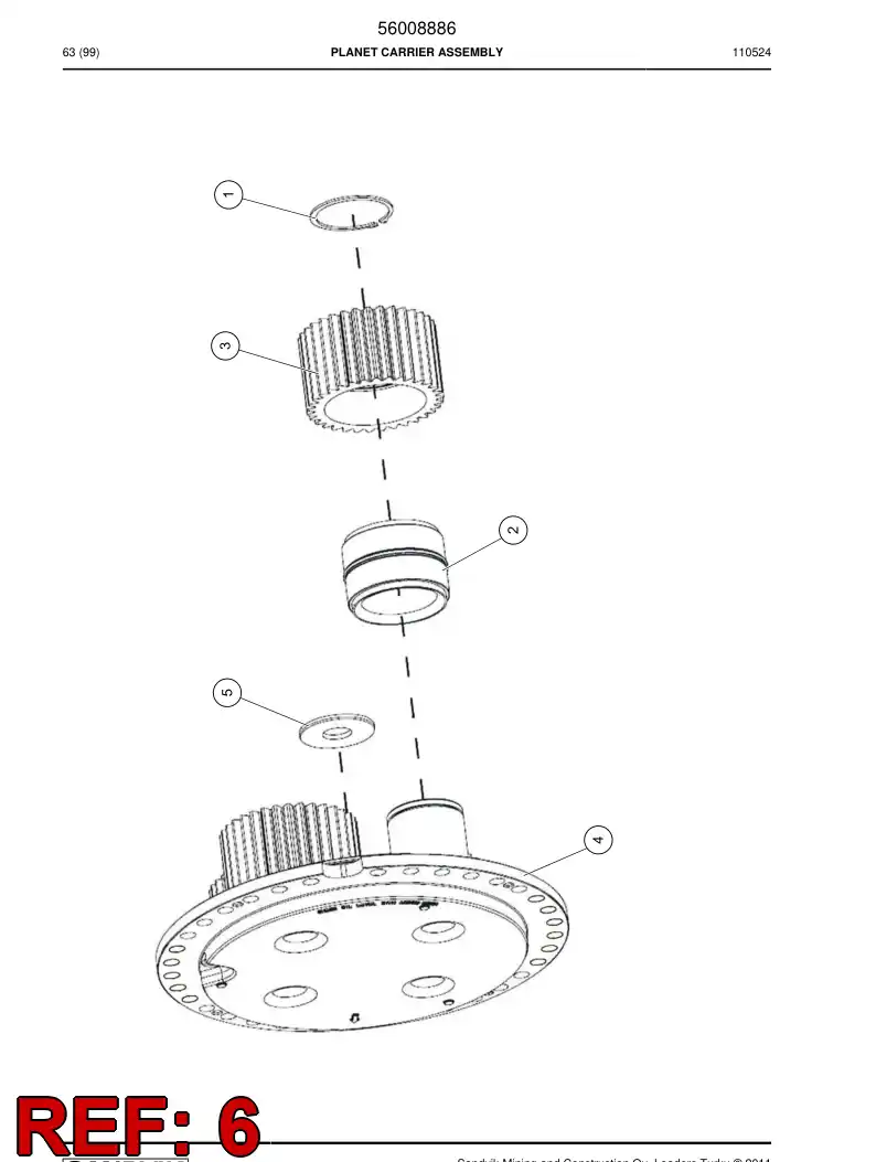 56009473 560 094 73 Planet gear - Sandvik Technical Drawing