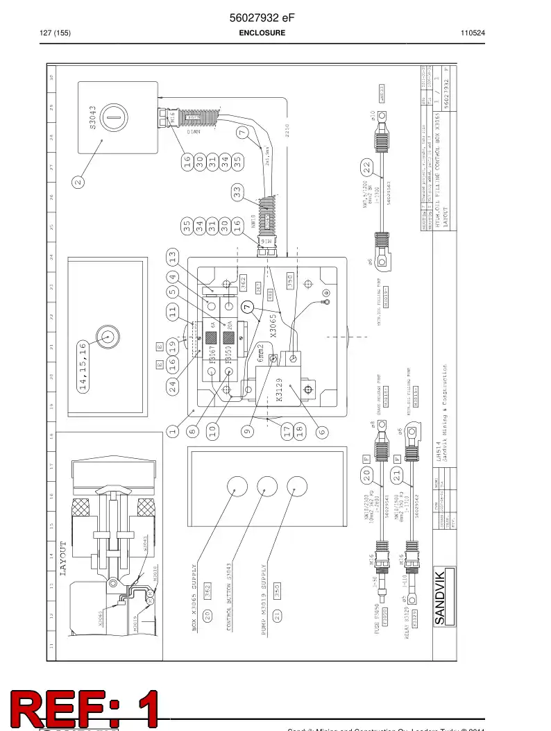 56009984 560 099 84 Coupling housing - Sandvik Technical Drawing