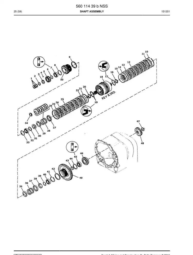56011439a 560 114 39a SHAFT ASSEMBLY - Sandvik Technical Drawing