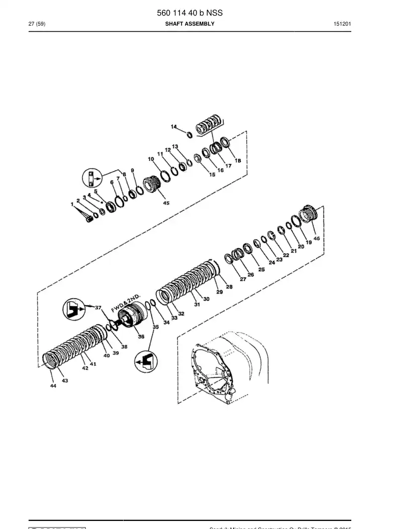 56011440b 560 114 40b Shaft Assembly - Sandvik Technical Drawing