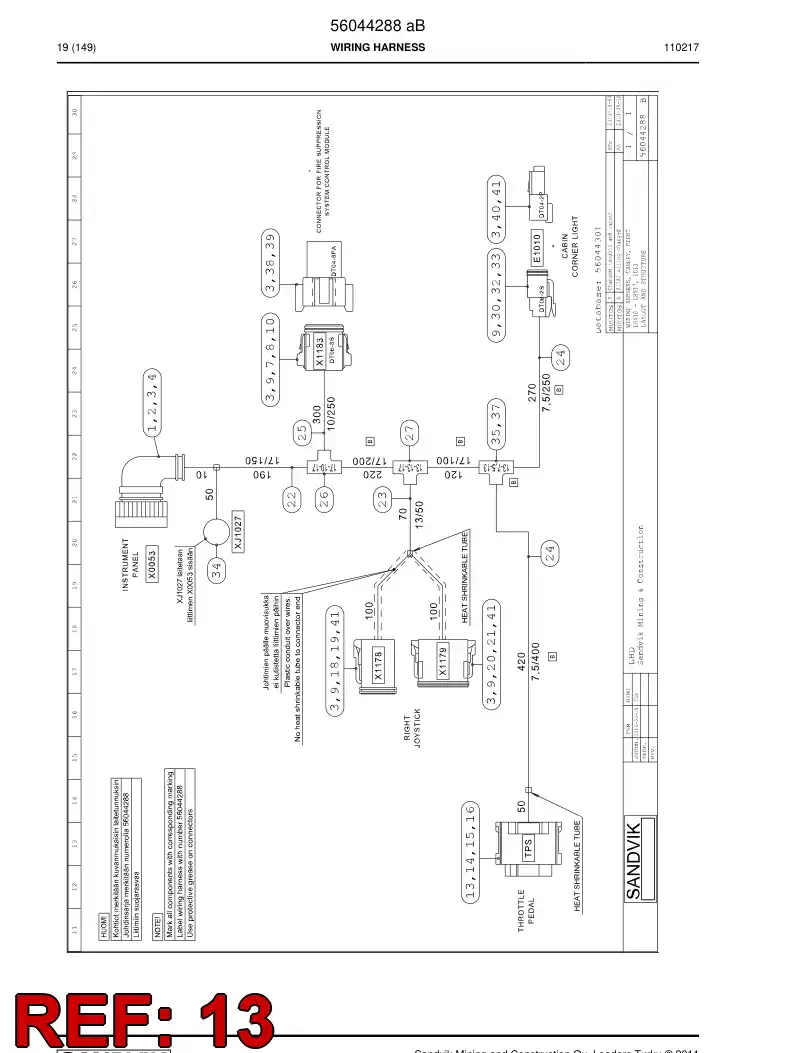 56011616 560 116 16 Connector - Sandvik Technical Drawing