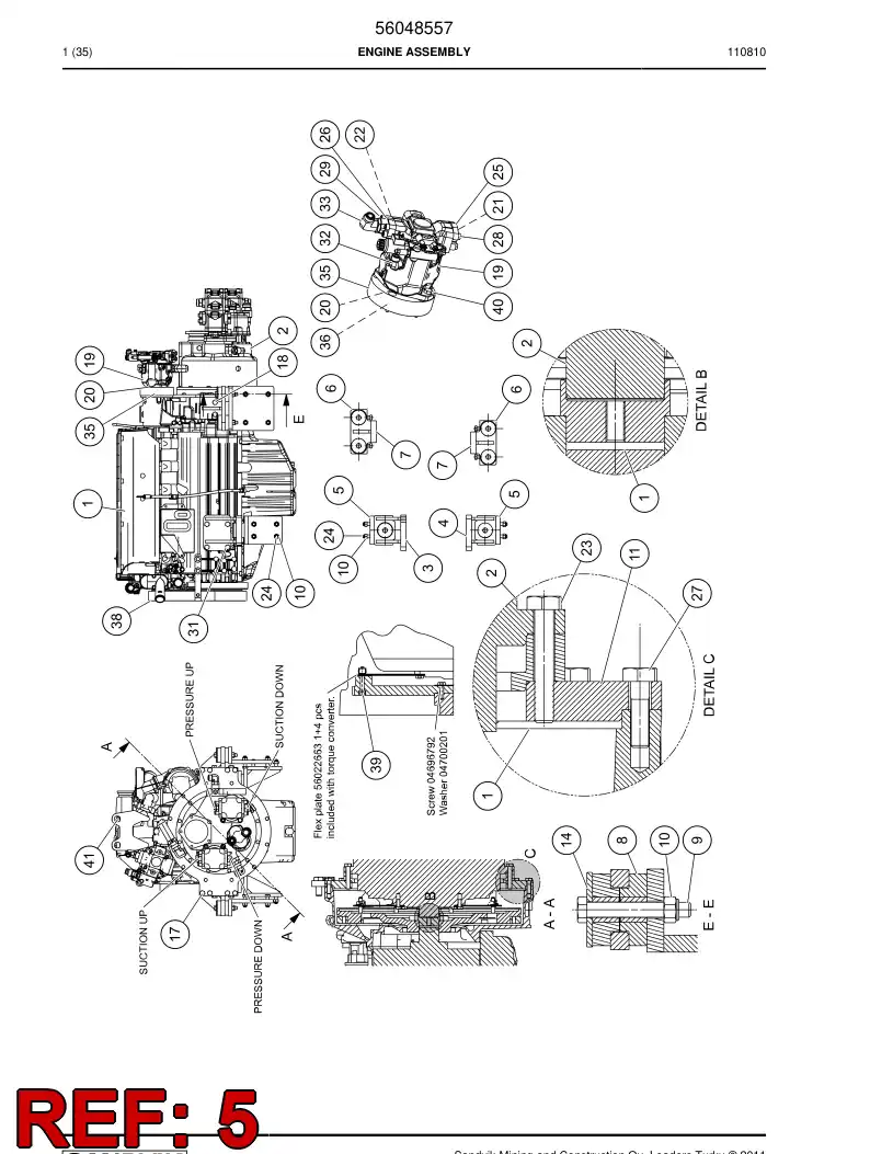 56012013 560 120 13 Supporting block assembly - Sandvik Technical Drawing