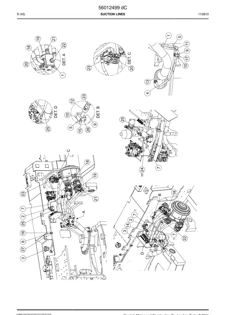56012499d 560 124 99d SUCTION LINES - Sandvik Technical Drawing
