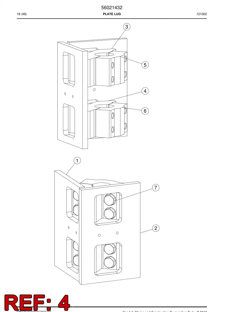 56012660 560 126 60 Elbow support - Sandvik Technical Drawing