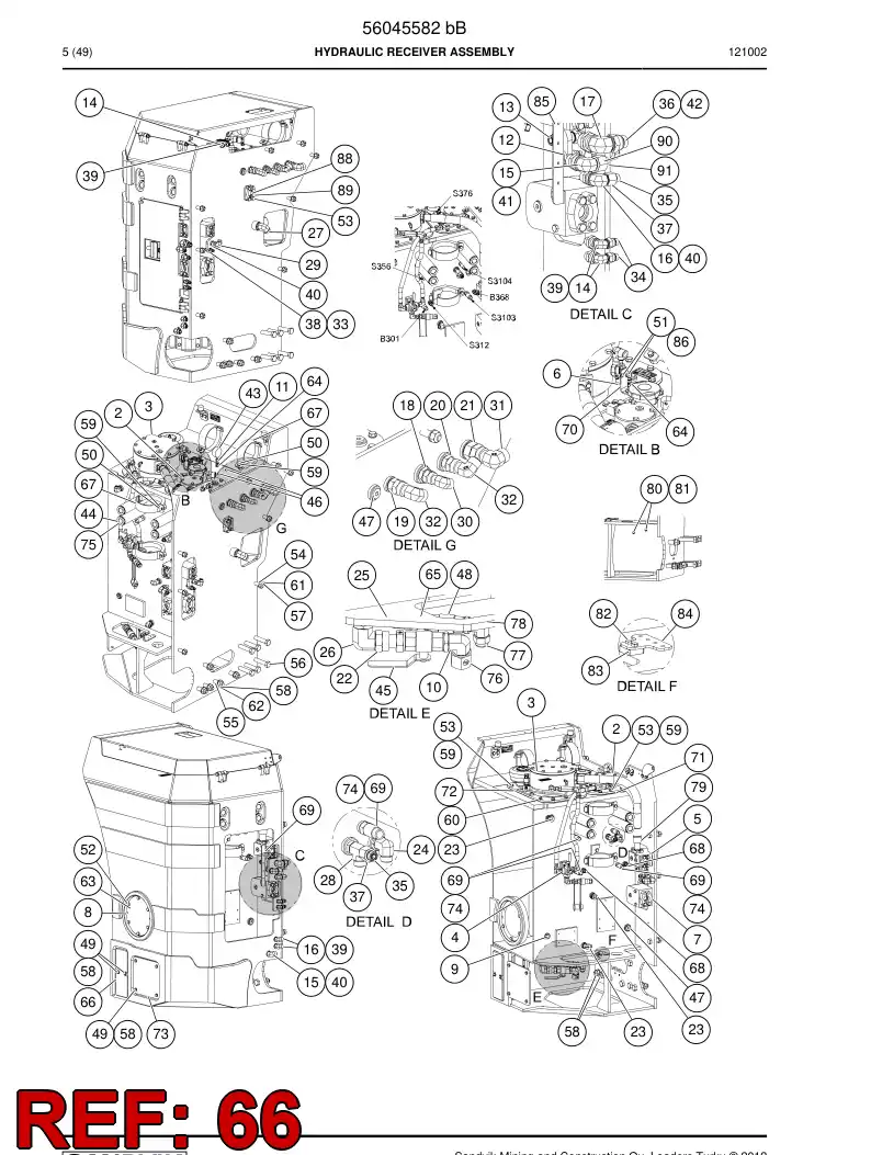 56012688 560 126 88 Cover plate - Sandvik Technical Drawing