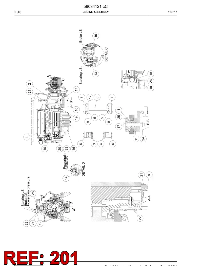 56012851 560 128 51 Cover - Sandvik Technical Drawing