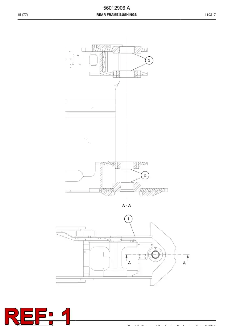 56012907 560 129 07 Rear frame machining - Sandvik Technical Drawing