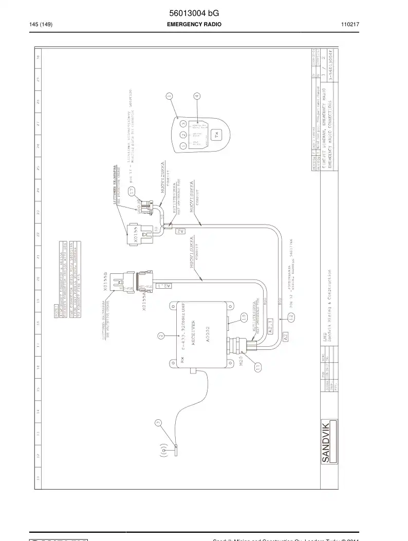 56013004g 560 130 04g Radio, Emergency - Sandvik Technical Drawing