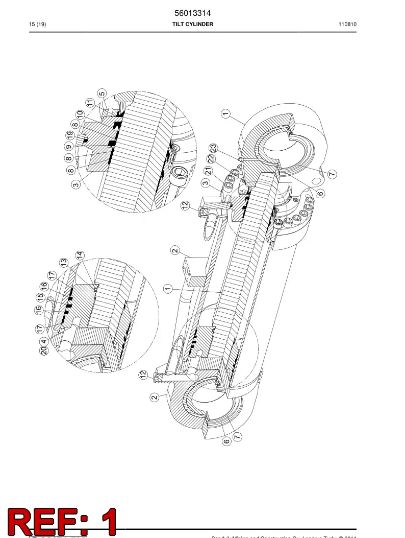 56013061 560 130 61 PISTON rod - Sandvik Technical Drawing