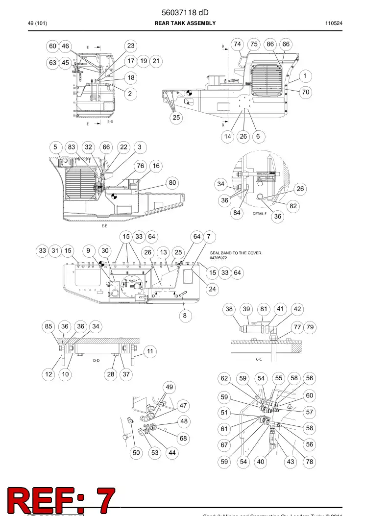 56013421 560 134 21 Plate - Sandvik Technical Drawing
