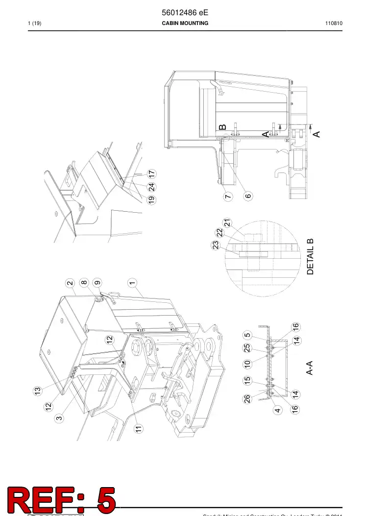 56013476 560 134 76 Plate - Sandvik Technical Drawing