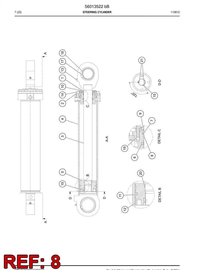 56013495 560 134 95 Slide ring - Sandvik Technical Drawing