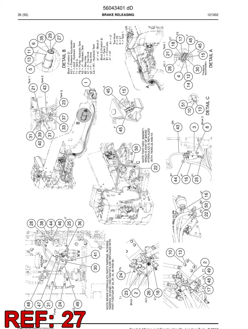 56013599 560 135 99 Hydraulic hose - Sandvik Technical Drawing