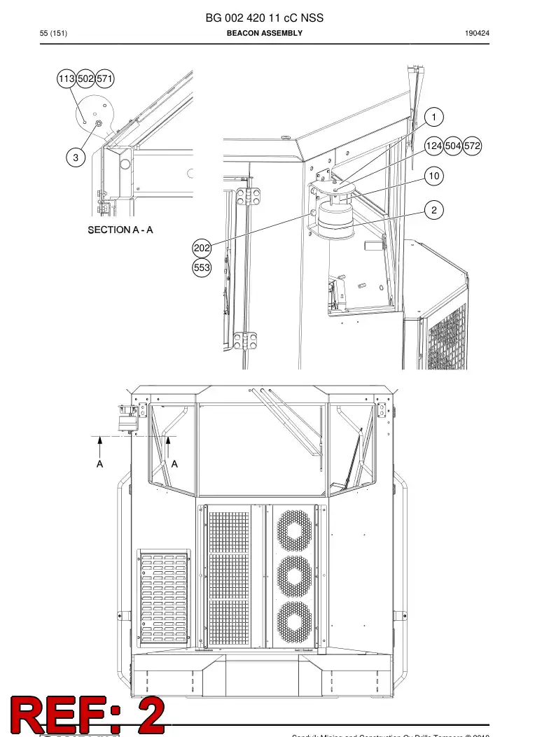 56013637b 560 136 37b Beacon - Sandvik Technical Drawing