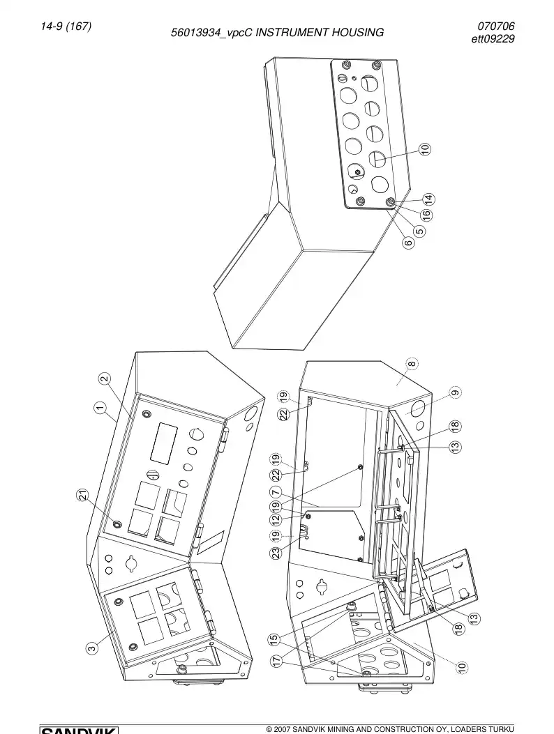 56013934c 560 139 34c INSTRUMENT HOUSING - Sandvik Technical Drawing