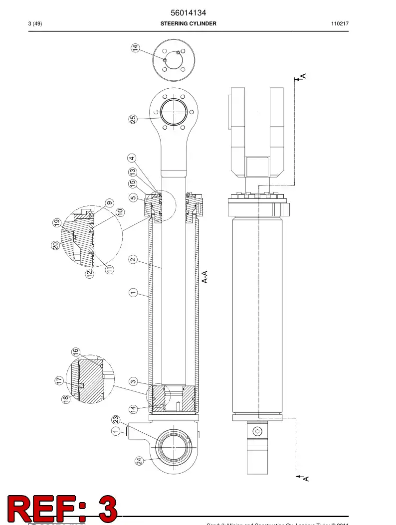 56014069 560 140 69 PISTON - Sandvik Technical Drawing