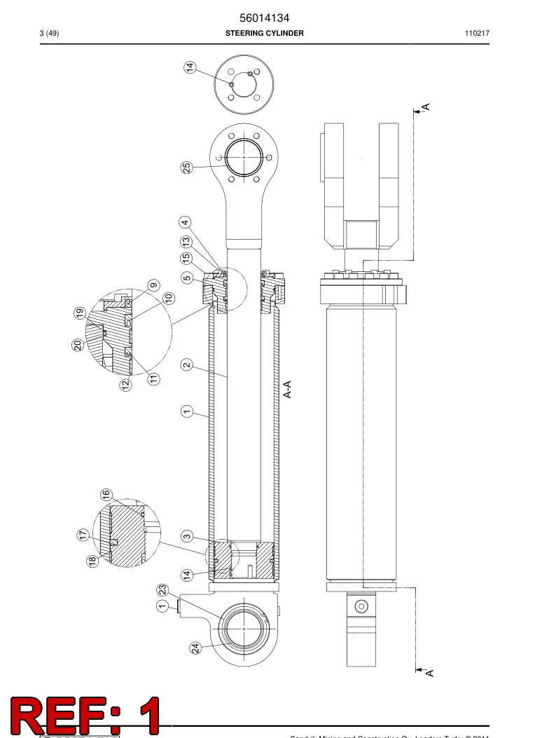 56014091 560 140 91 Tube, Cylinder - Sandvik Technical Drawing