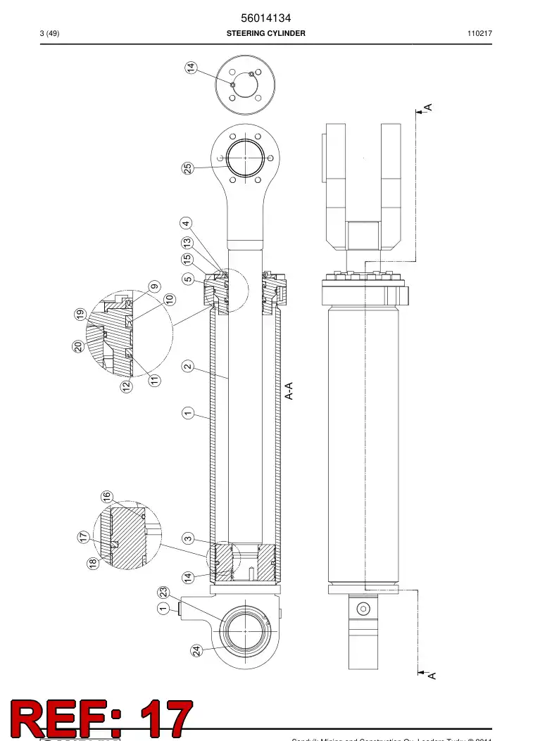 56014118 560 141 18 Seal, PISTON - Sandvik Technical Drawing
