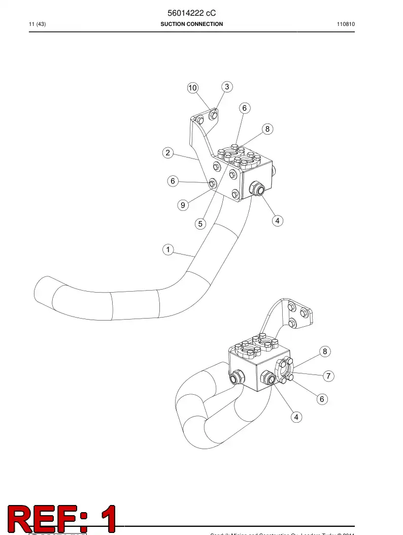 56014221 560 142 21 Suction connection - Sandvik Technical Drawing