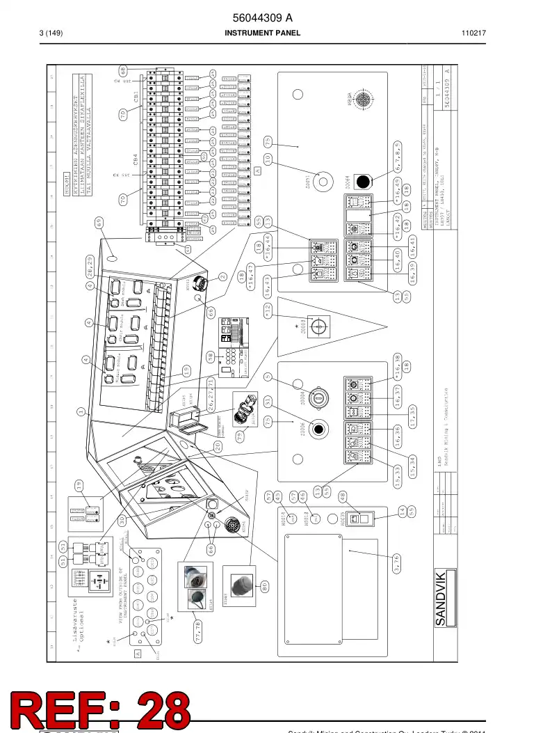 56014452 560 144 52 Fuse cartridge - Sandvik Technical Drawing