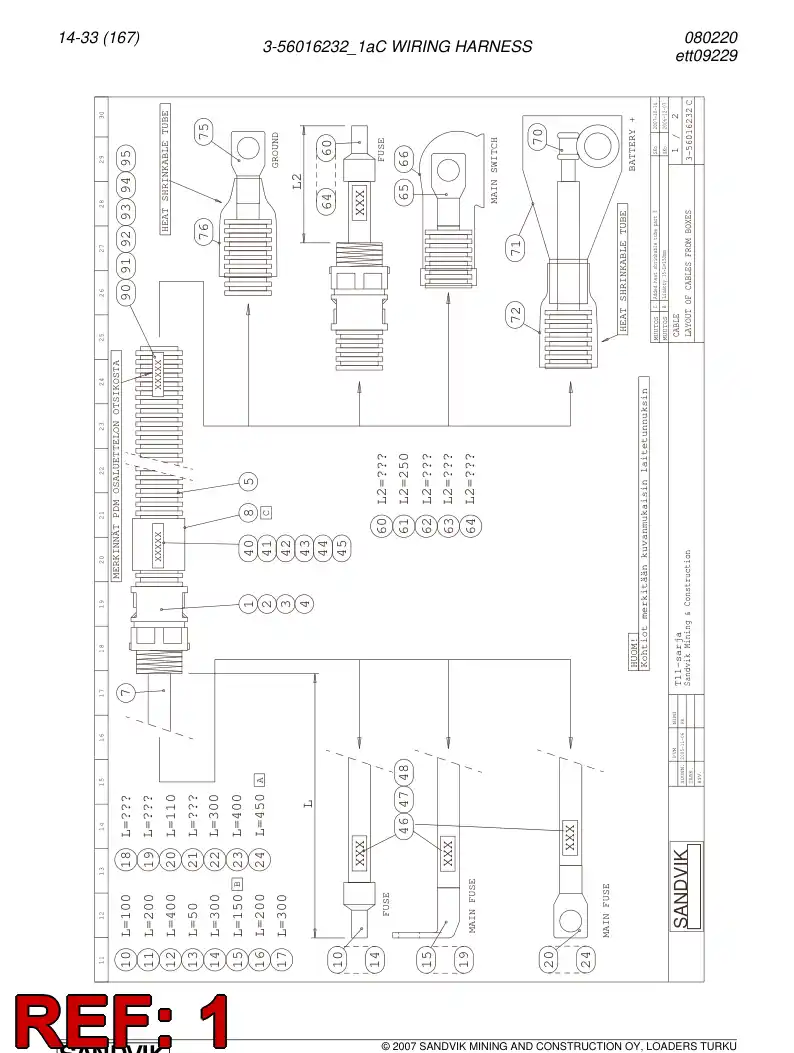 56014530 560 145 30 Quick disconnect fitting - Sandvik Technical Drawing