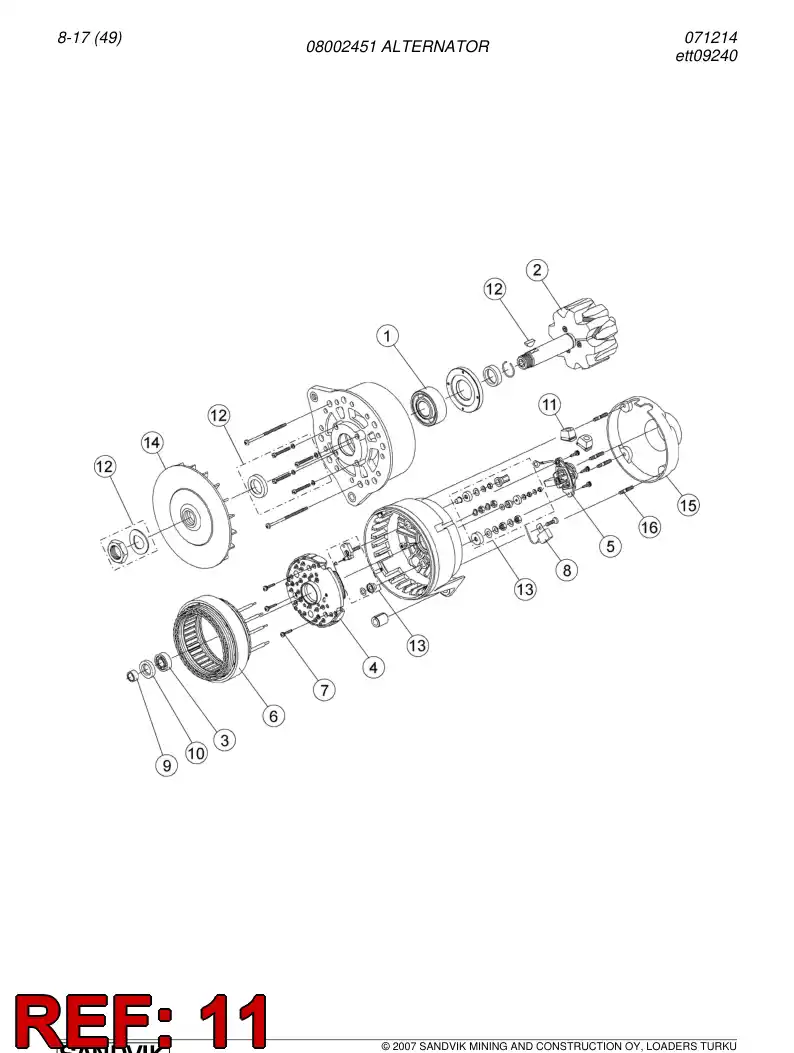 56014649 560 146 49 Cable entry protection - Sandvik Technical Drawing
