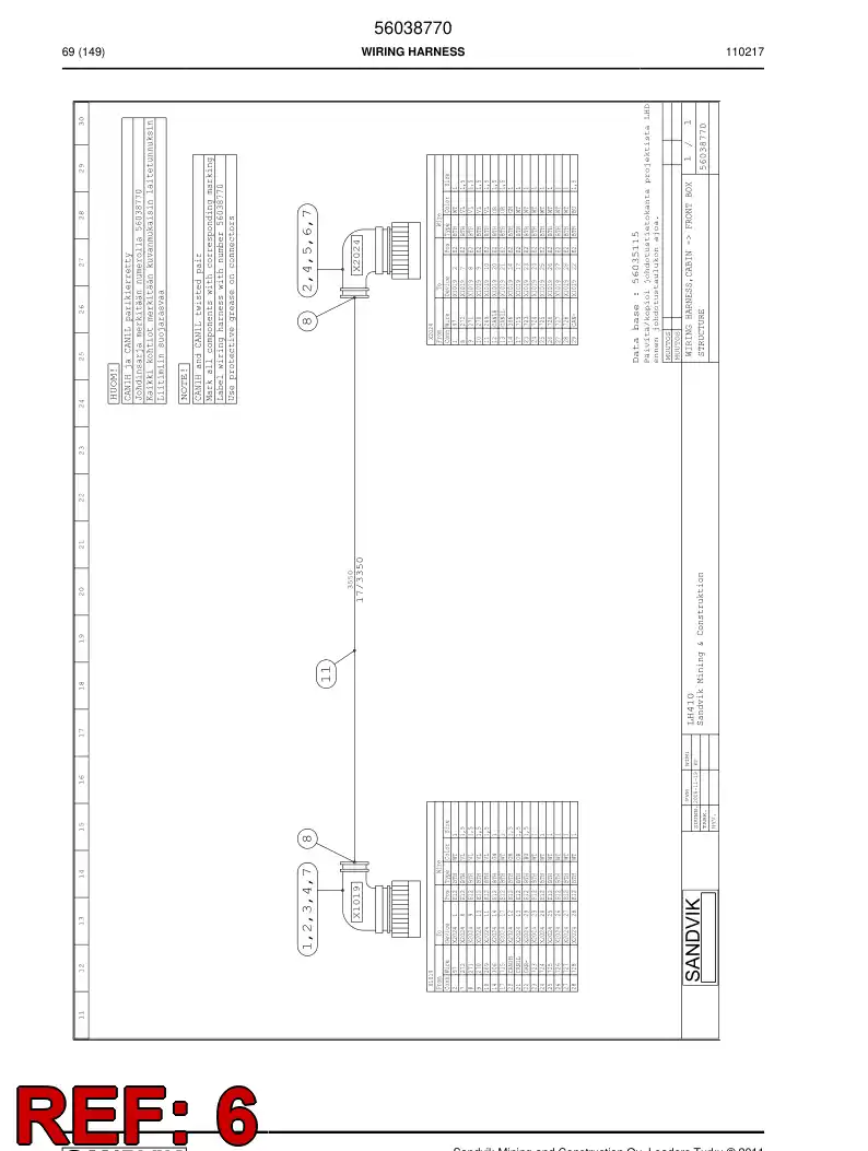 56014781 560 147 81 Connector - Sandvik Technical Drawing