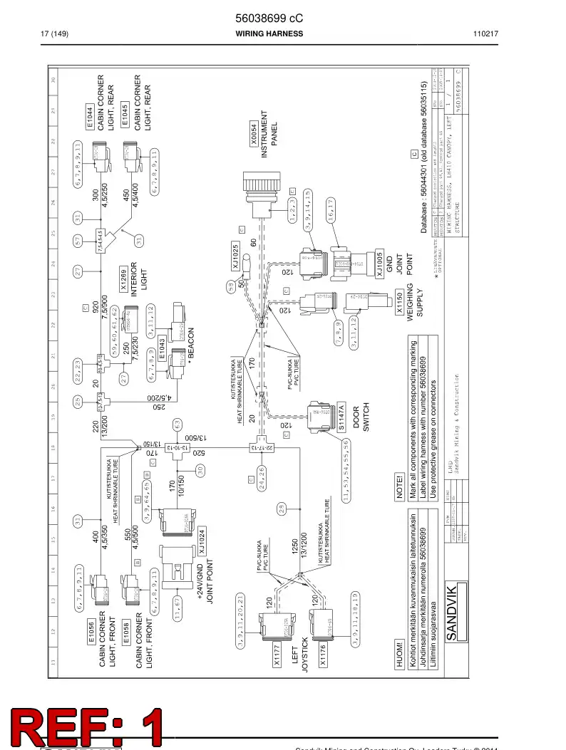 56014783 560 147 83 Connector - Sandvik Technical Drawing