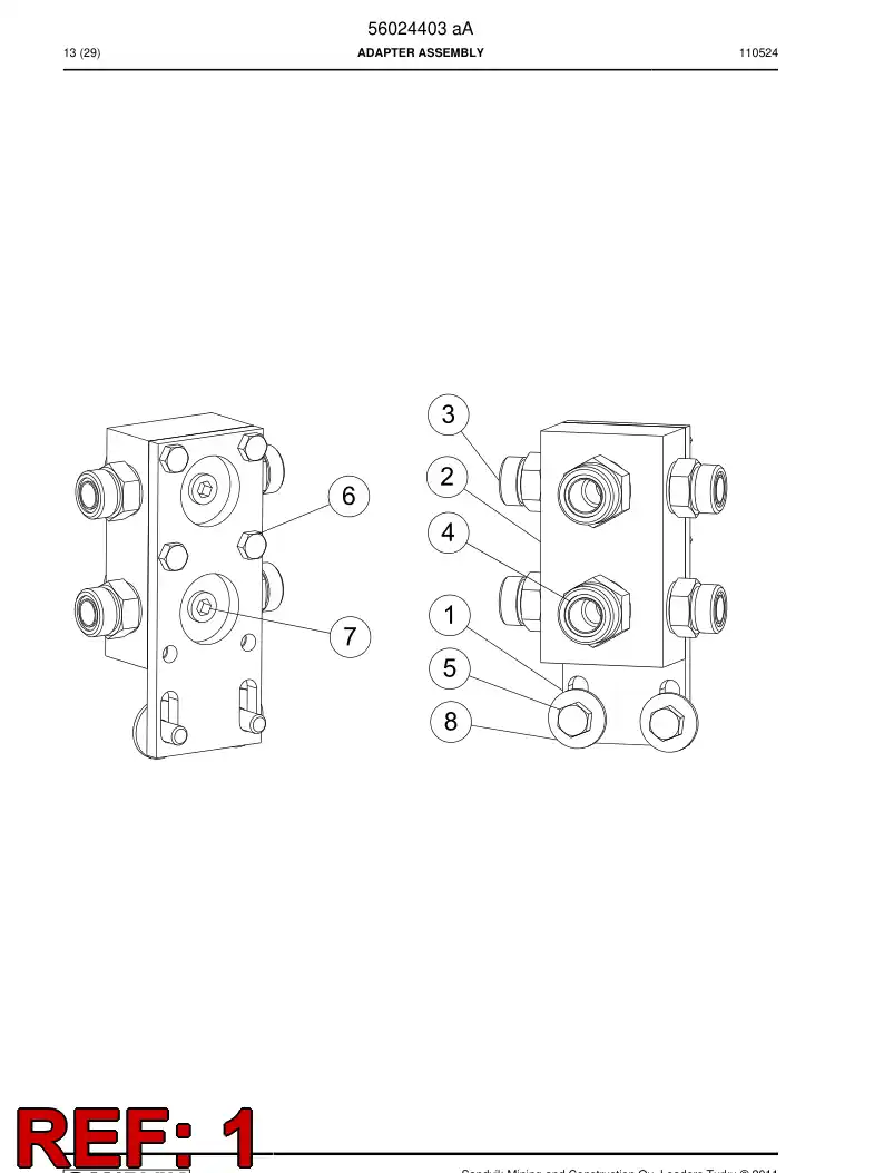 56014845 560 148 45 Supporting block - Sandvik Technical Drawing