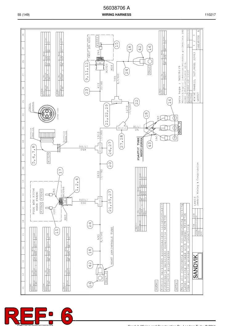 56014876 560 148 76 Connector, Female - Sandvik Technical Drawing