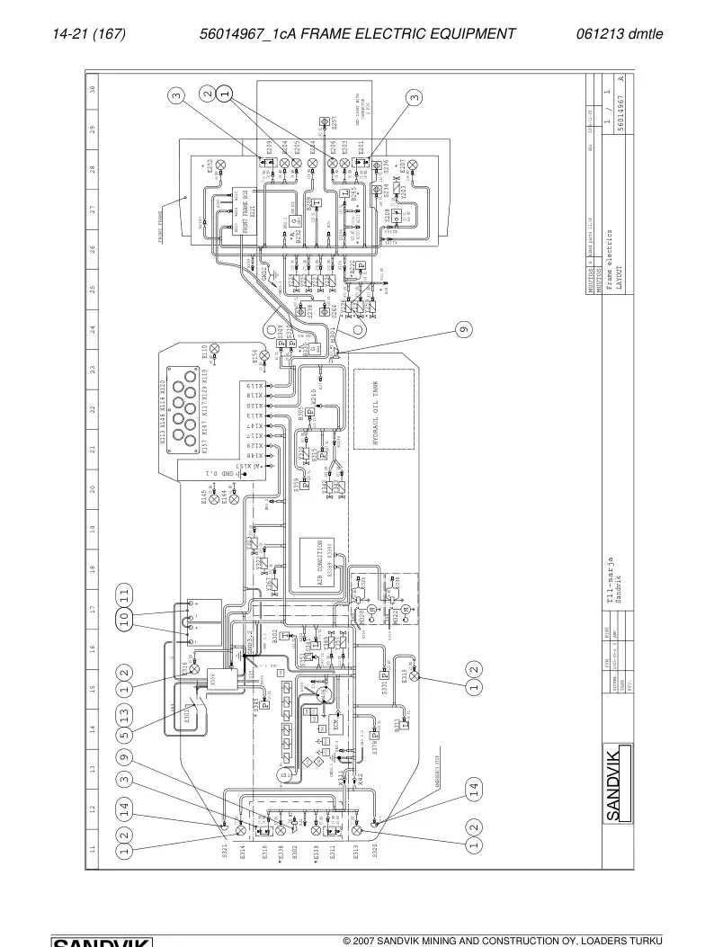 56014967c 560 149 67c FRAME ELECTRIC EQUIPMENT - Sandvik Technical Drawing