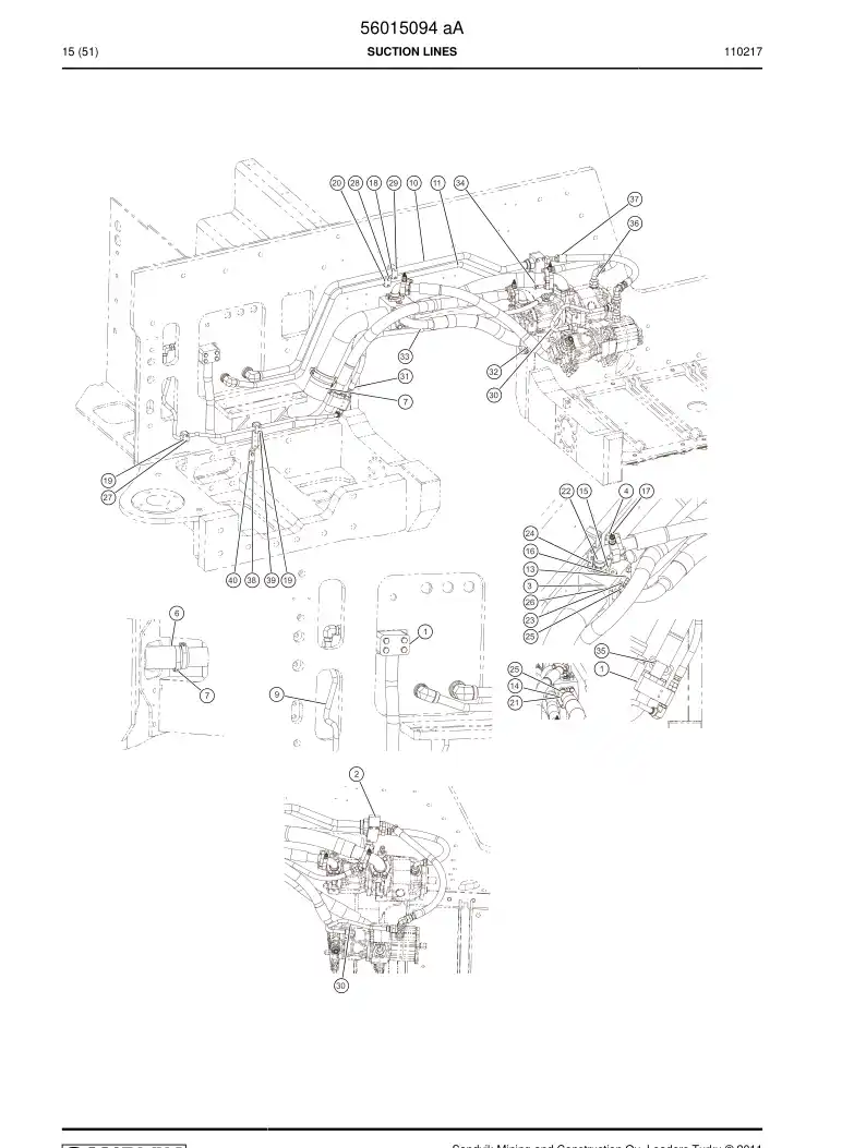 56015094a 560 150 94a SUCTION LINES - Sandvik Technical Drawing