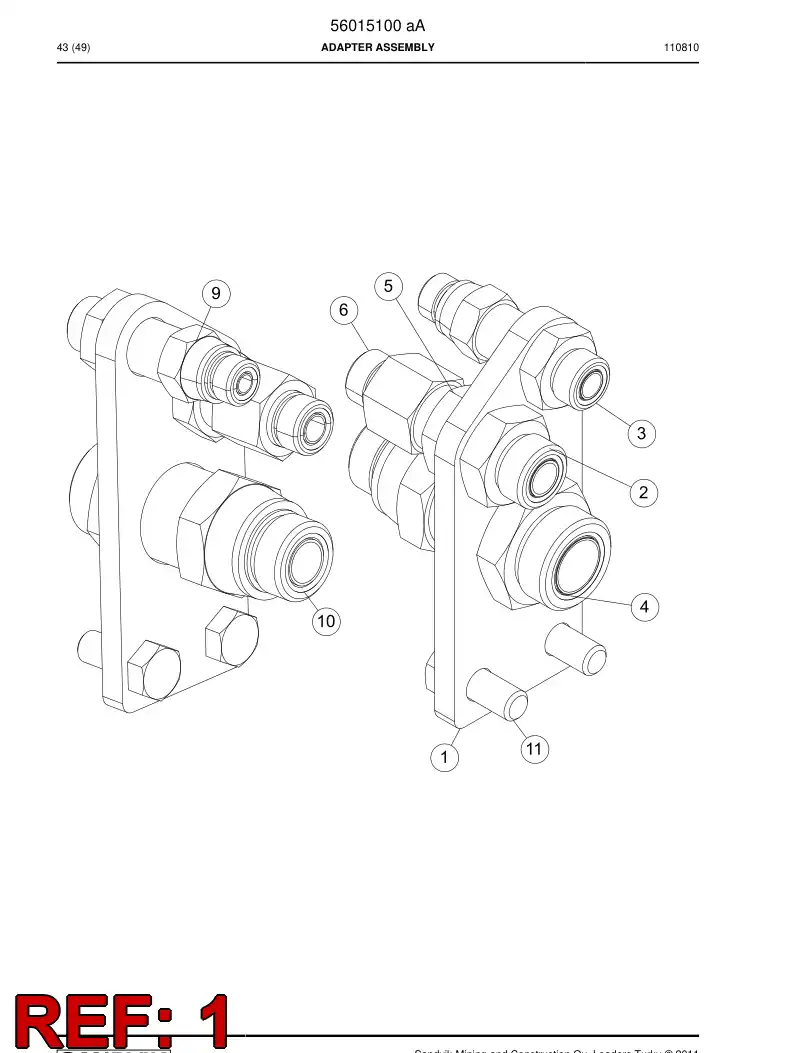 56015099 560 150 99 Cable entry plate - Sandvik Technical Drawing
