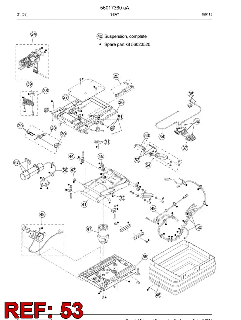 56015176 560 151 76 Cable - Sandvik Technical Drawing