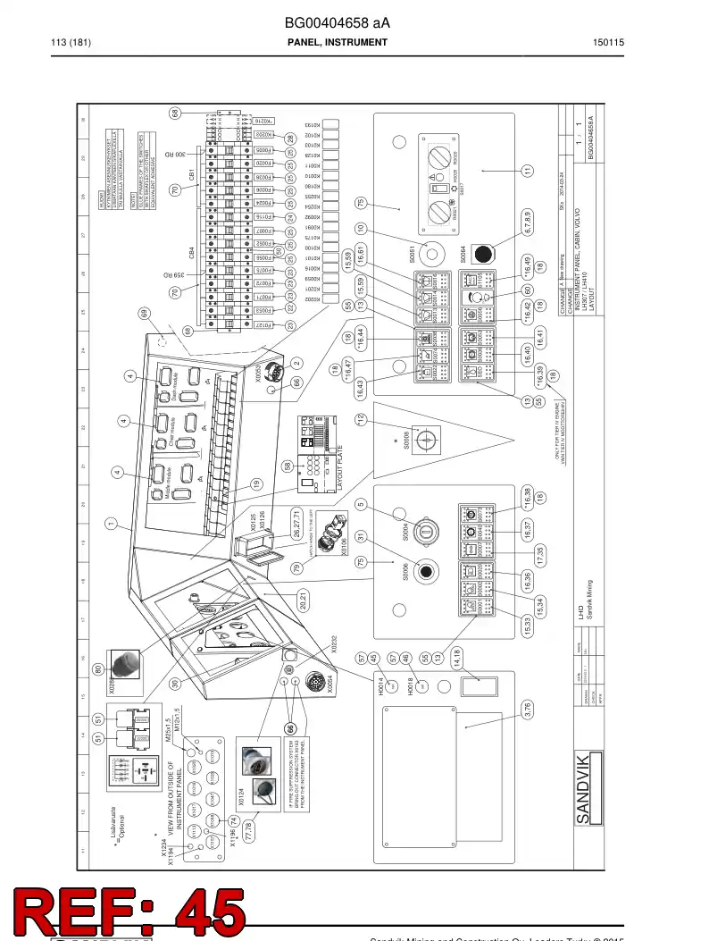 56015243 560 152 43 Light, Signal - Sandvik Technical Drawing