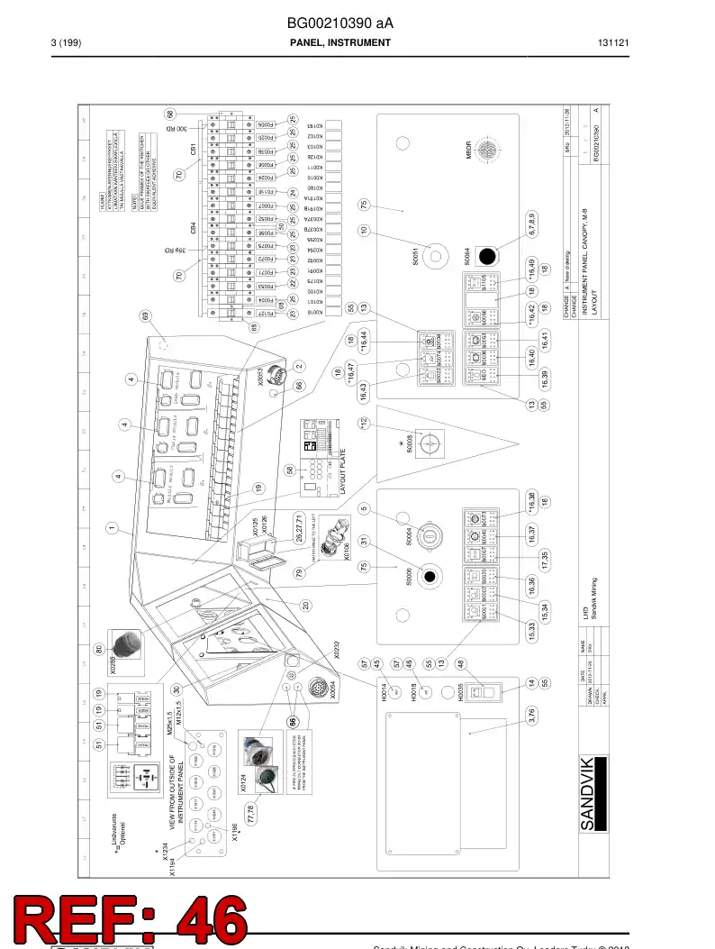 56015244 560 152 44 Light, Signal - Sandvik Technical Drawing