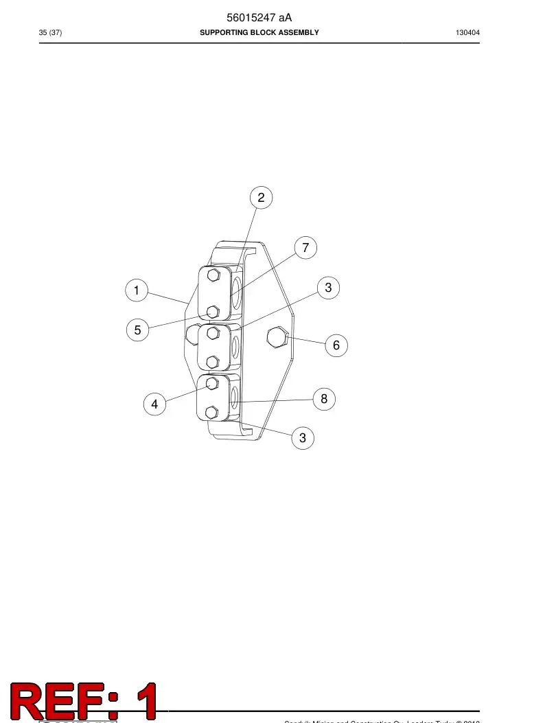 56015248 560 152 48 Supporting block - Sandvik Technical Drawing