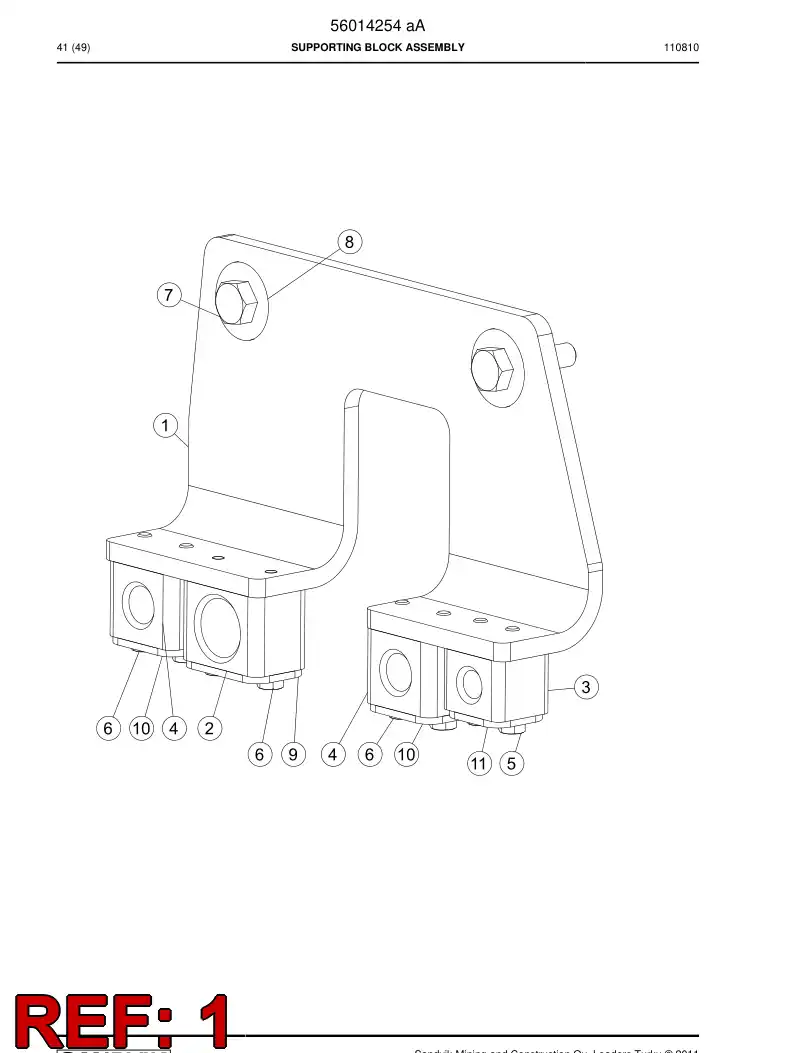 56015453 560 154 53 Supporting block - Sandvik Technical Drawing
