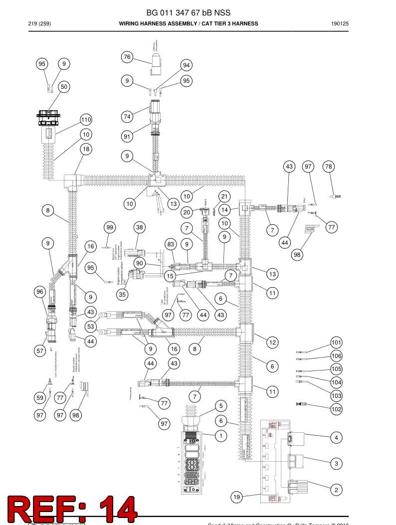 56015489 560 154 89 Adapter, Tee - Sandvik Technical Drawing