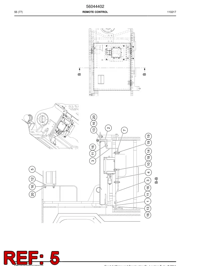 56015500 560 155 00 Supporting block - Sandvik Technical Drawing
