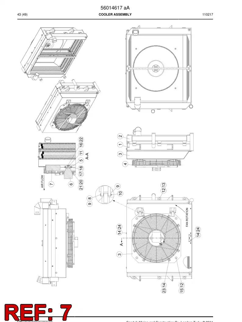 56015517 560 155 17 Fan - Sandvik Technical Drawing