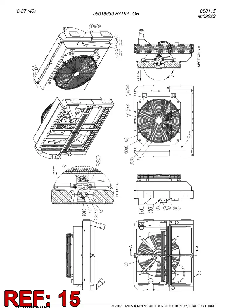 56015521 560 155 21 Pin - Sandvik Technical Drawing
