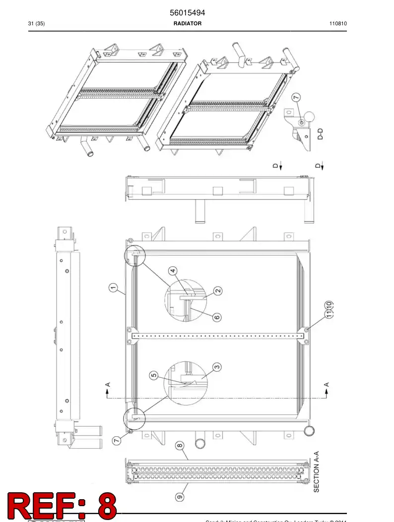 56015526 560 155 26 Support beam - Sandvik Technical Drawing