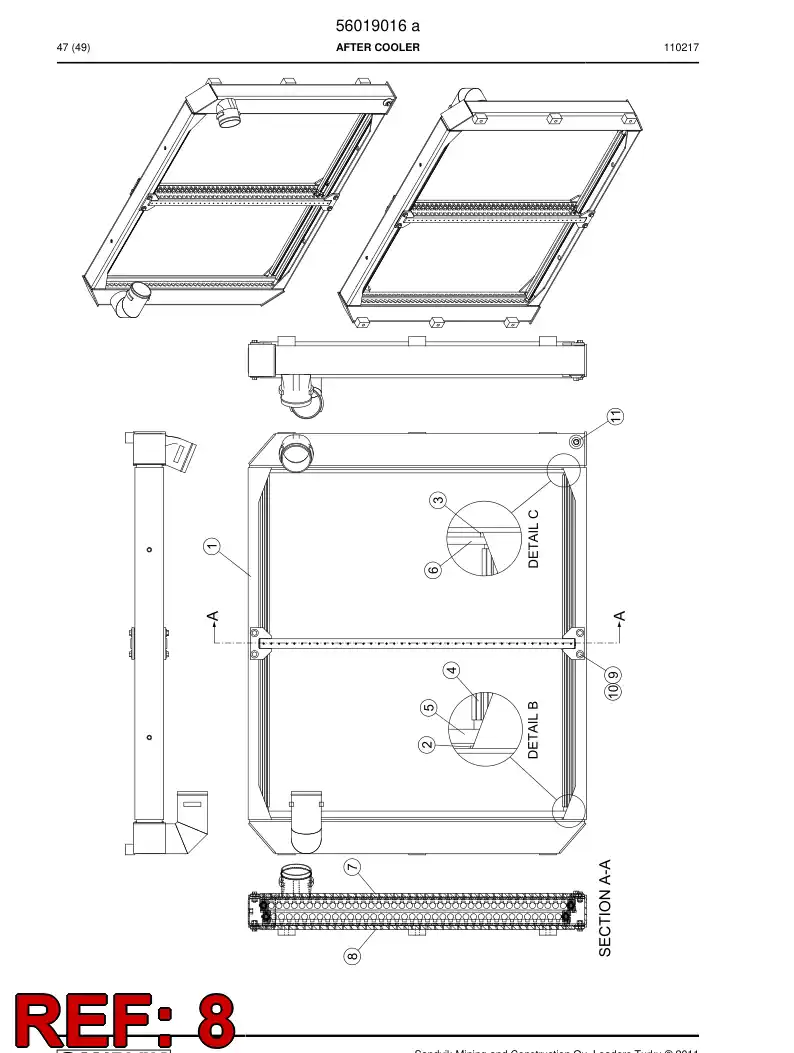 56015531 560 155 31 Beam, Support - Sandvik Technical Drawing