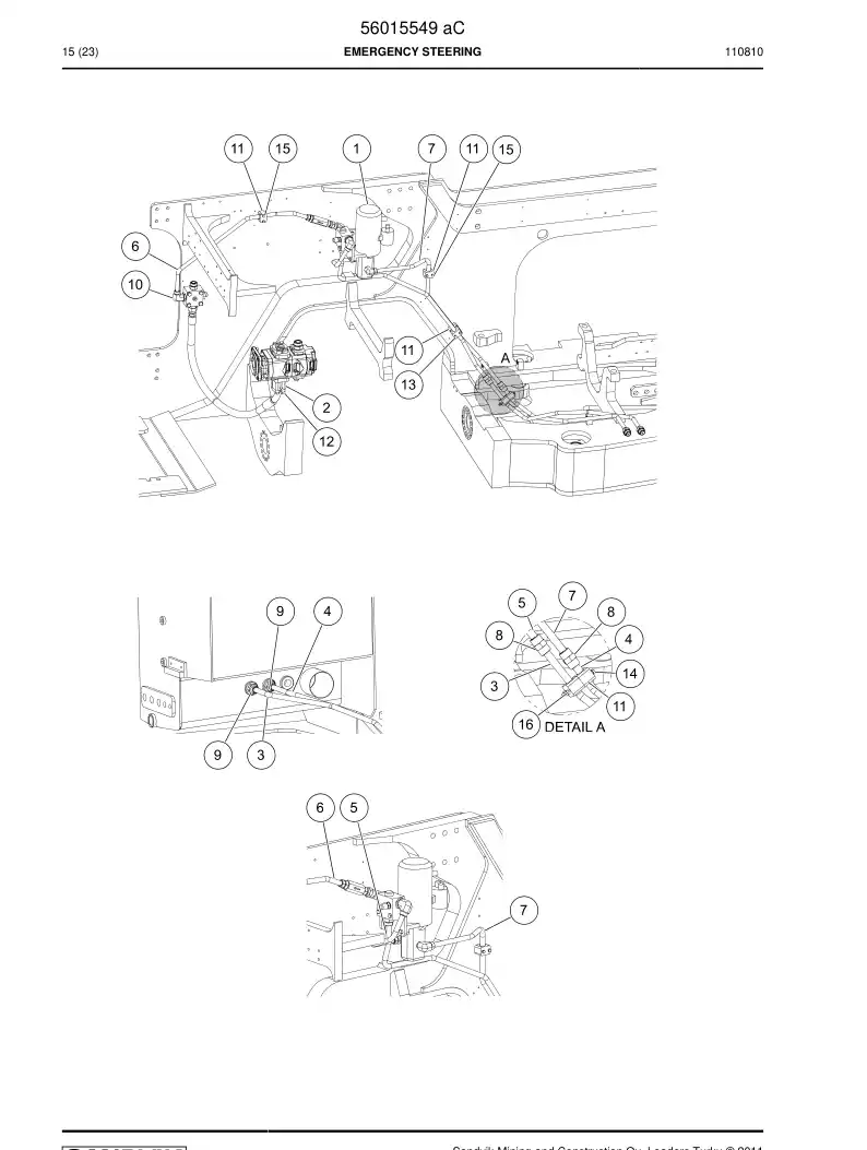 56015549a 560 155 49a EMERGENCY STEERING - Sandvik Technical Drawing